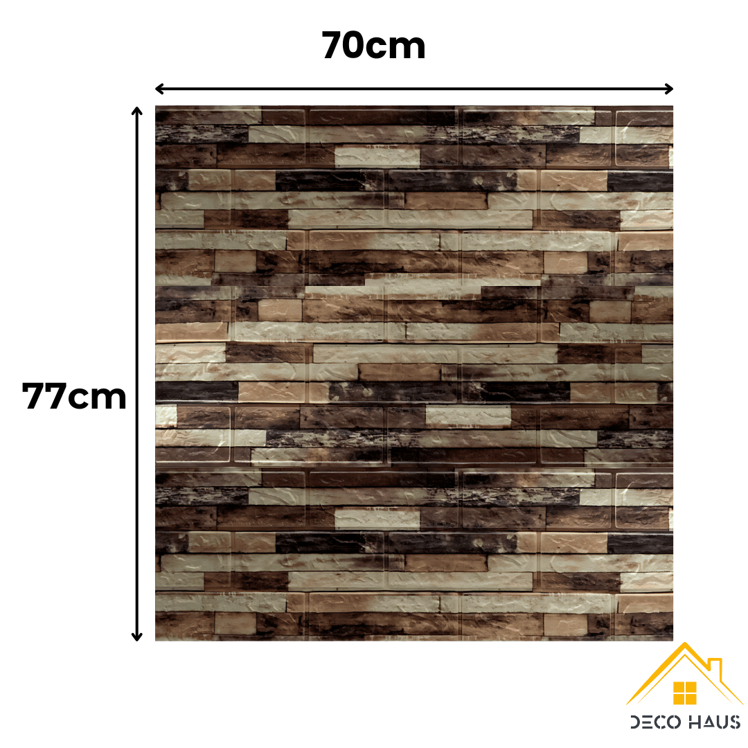 Placas Autoadhesivas 3D Piedra P6 Para Pared 70x77cm 3mm - Fácil Instalación, Textura Tipo Piedra, Recortable y Decorativo Para Cocina, Living y Dormitorio