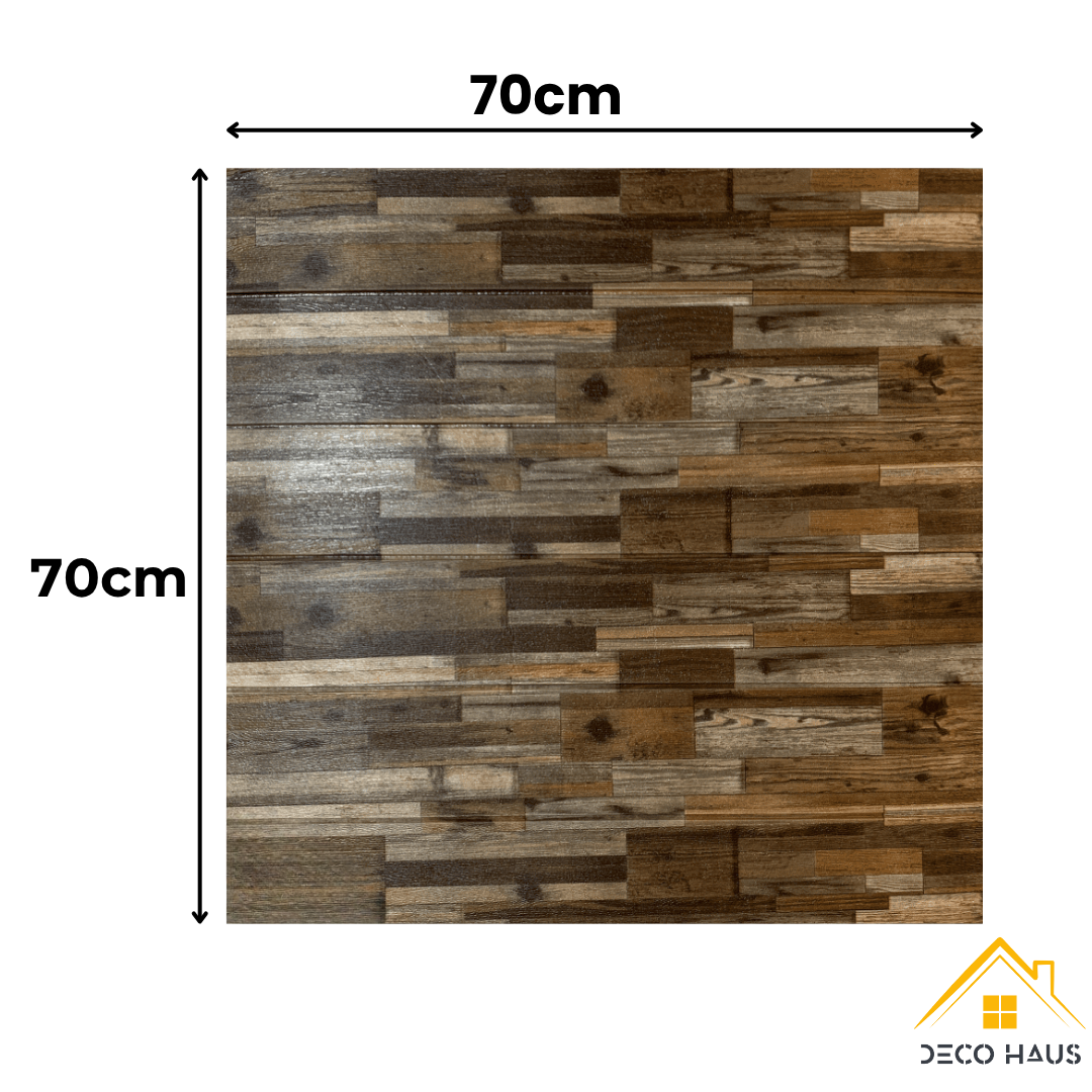 Placas Autoadhesivas Madera M2 Para Pared 70x70cm 5mm – Revestimiento Impermeable de PVC, Fácil Instalación, Textura Simil Madera, Recortable y Decorativo Para Living, Dormitorio y Oficina
