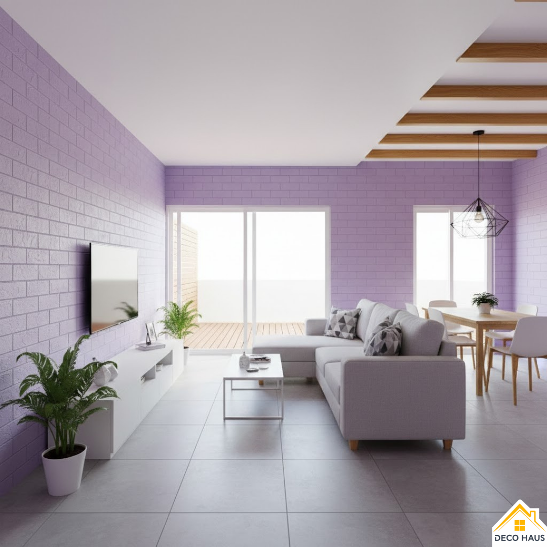 Placas Autoadhesivas 3D Color Lila Para Pared 70x77cm 3mm – Revestimiento Impermeable de PVC, Fácil Instalación, Textura Tipo Ladrillo, Recortable y Decorativo Para Cocina, Living y Dormitorio