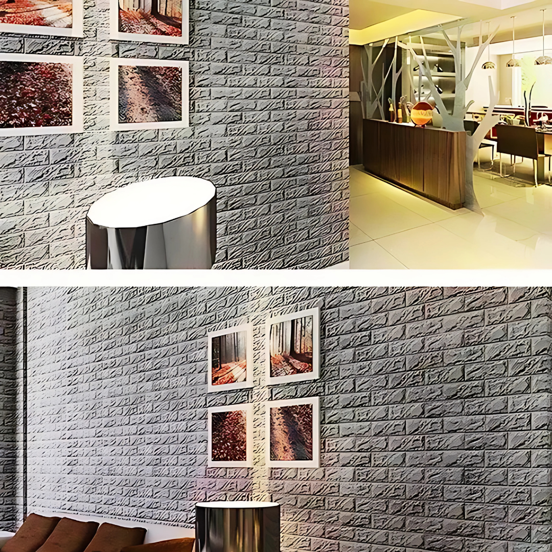 PLACAS AUTOADHESIVAS PARED GRIS PACK X 35