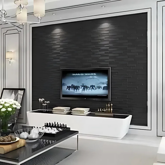 PLACAS AUTOADHESIVAS PARED LISTÓN NEGRO 5mm