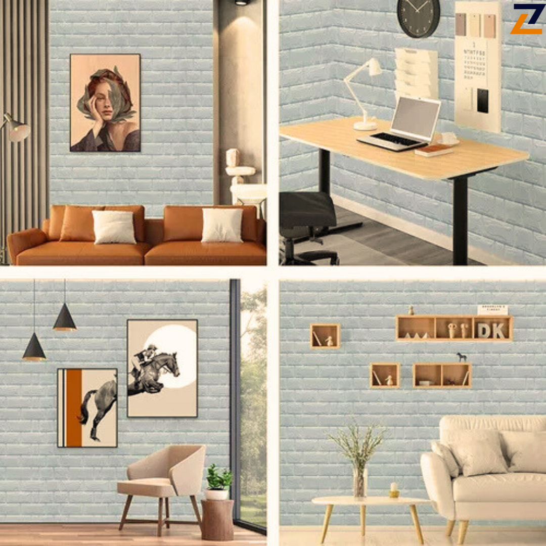 PLACAS AUTOADHESIVAS PARED CELESTE