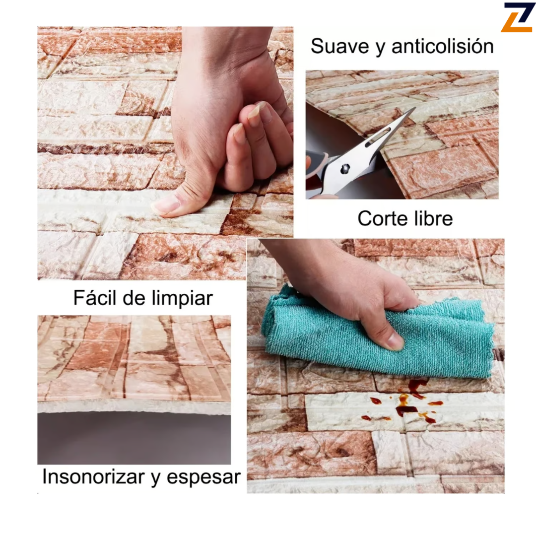 PLACAS AUTOADHESIVAS PARED PIEDRA P3 PACK X 35