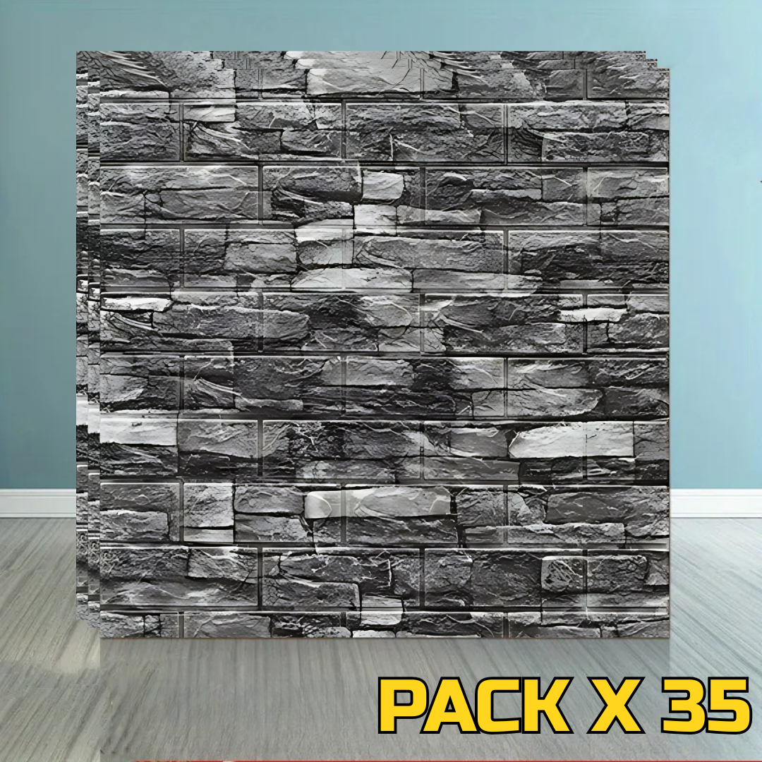 PLACAS AUTOADHESIVAS PARED PIEDRA P8 PACK X 35