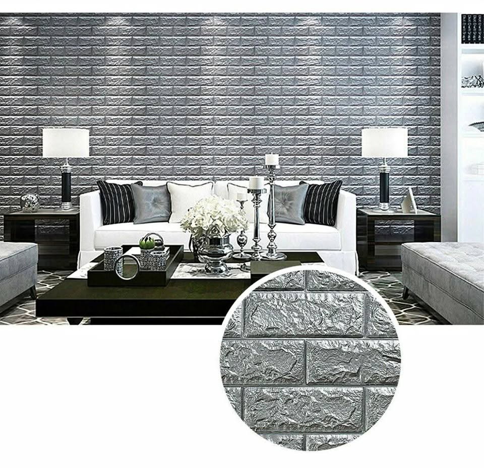 PLACAS AUTOADHESIVAS PARED GRIS PACK X 35