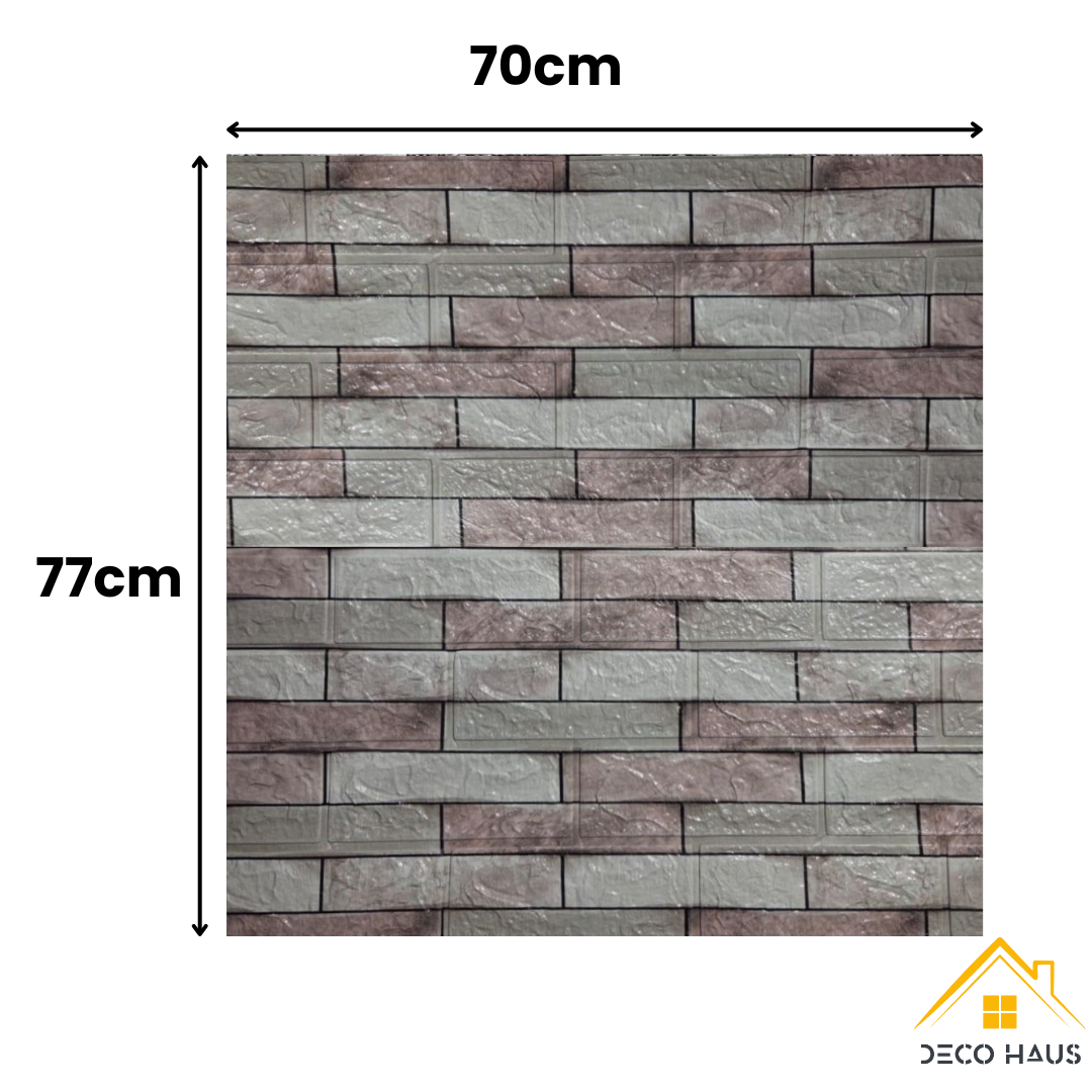 Placas Autoadhesivas 3D Piedra P13 Para Pared 70x77cm 3mm – Revestimiento Impermeable de PVC, Fácil Instalación, Textura Tipo Piedra, Recortable y Decorativo Para Cocina, Living y Dormitorio