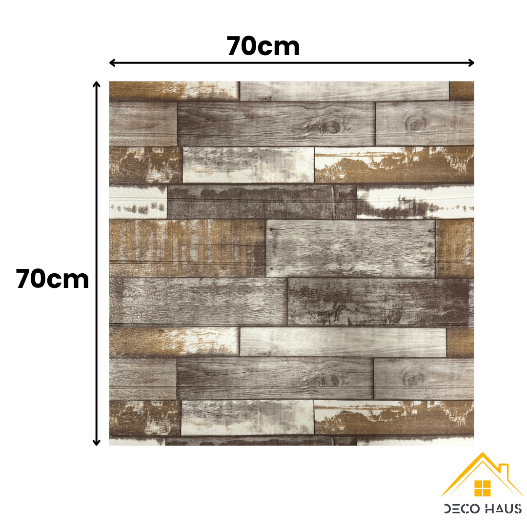 Placas Autoadhesivas Madera M1 Para Pared 70x70cm 5mm – Fácil Instalación, Textura Simil Madera, Recortable y Decorativo Para Living, Dormitorio y Oficina