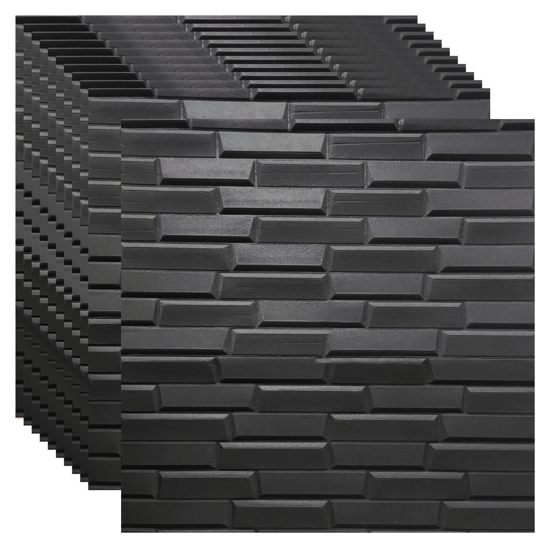 PLACAS AUTOADHESIVAS PARED LISTÓN NEGRO 5mm