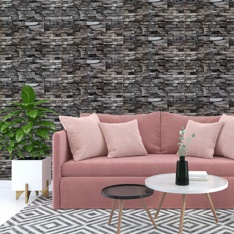 Placas Autoadhesivas 3D Piedra P8 Para Pared 70x77cm 3mm – Revestimiento Impermeable de PVC, Fácil Instalación, Textura Tipo Piedra, Recortable y Decorativo Para Cocina, Living y Dormitorio