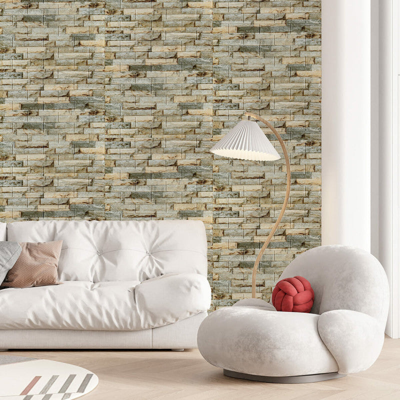 Placas Autoadhesivas 3D Piedra P1 Para Pared 70x77cm 3mm – Revestimiento Impermeable de PVC, Fácil Instalación, Textura Tipo Piedra, Recortable y Decorativo Para Cocina, Living y Dormitorio
