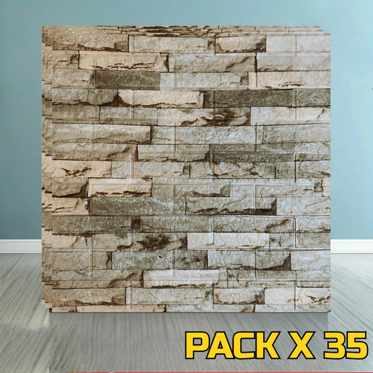 PLACAS AUTOADHESIVAS PARED PIEDRA P1 PACK X 35