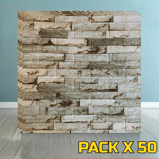 PLACAS AUTOADHESIVAS PARED PIEDRA P1 PACK X 50