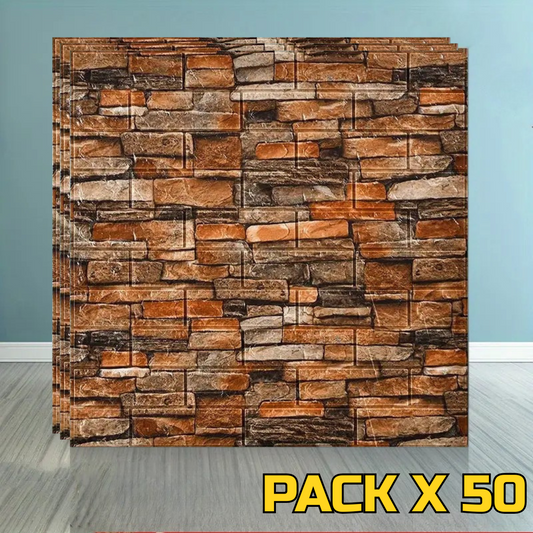 PLACAS AUTOADHESIVAS PARED PIEDRA P2 PACK X 50