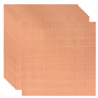 Placas Autoadhesivas 3D Color Terracota Para Pared 70x77cm 3mm – Revestimiento Impermeable de PVC, Fácil Instalación, Textura Tipo Ladrillo, Recortable y Decorativo Para Cocina, Living y Dormitorio