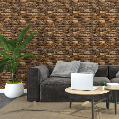 Placas Autoadhesivas 3D Piedra P4 Para Pared 70x77cm 3mm – Revestimiento Impermeable de PVC, Fácil Instalación, Textura Tipo Piedra, Recortable y Decorativo Para Cocina, Living y Dormitorio