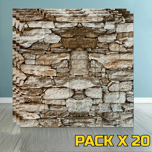 PLACAS AUTOADHESIVAS PARED PIEDRA P7 PACK X 20