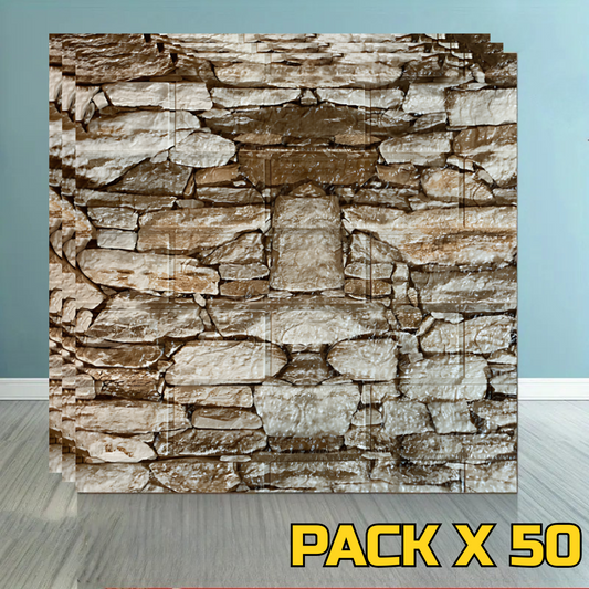 PLACAS AUTOADHESIVAS PARED PIEDRA P7 PACK X 50