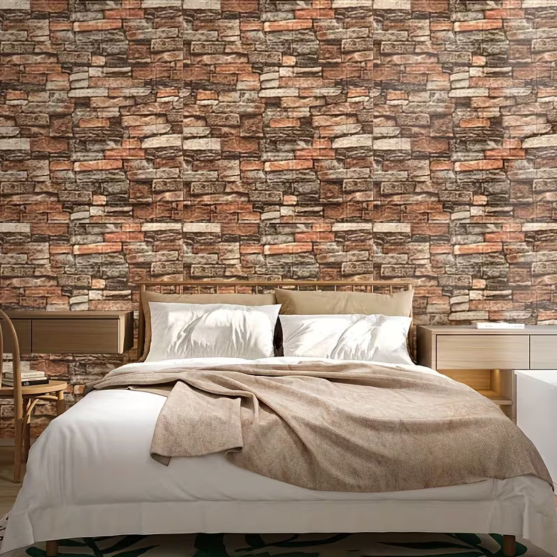 (PACK X20) Placas Autoadhesivas 3D Pared Símil Piedra 70x77cm 3mm