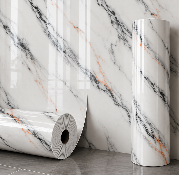 (PACK X4) Rollos Símil Mármol Autoadhesivos pared 2.80 x 1.20m