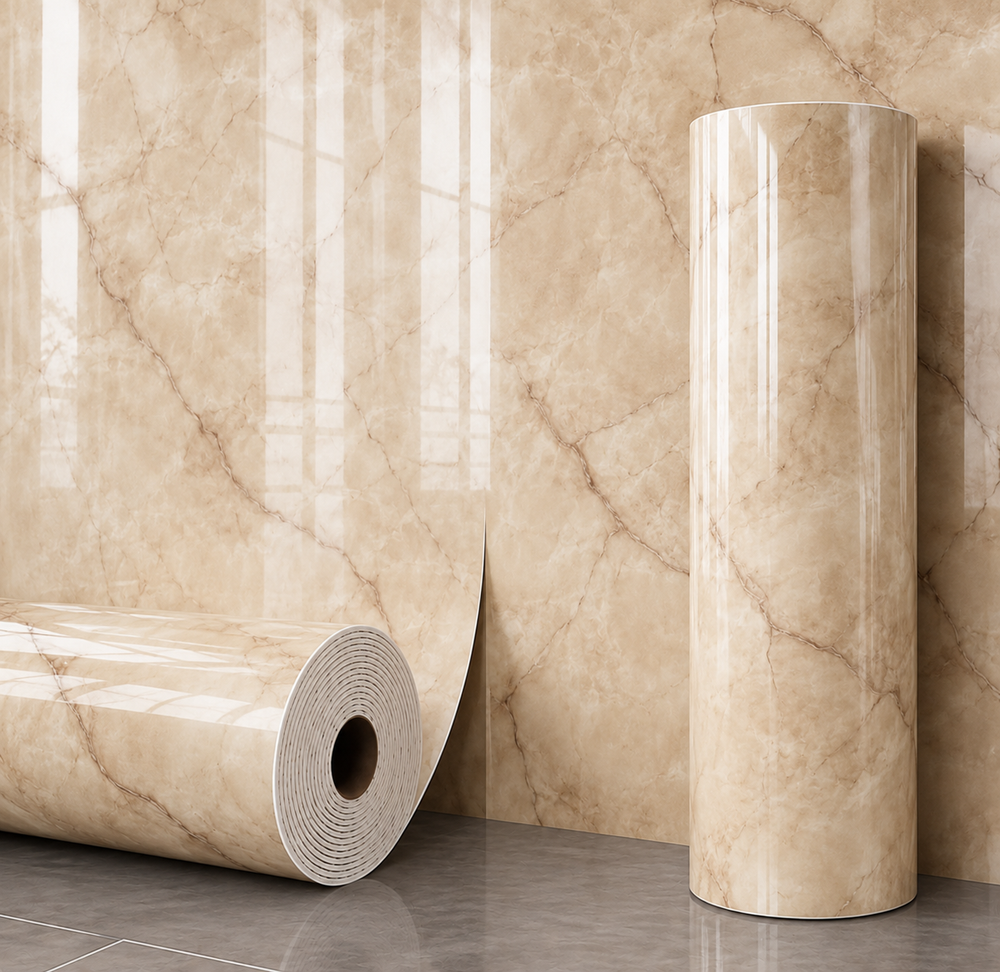 (PACK X4) Rollos Símil Mármol Autoadhesivos pared 2.80 x 1.20m