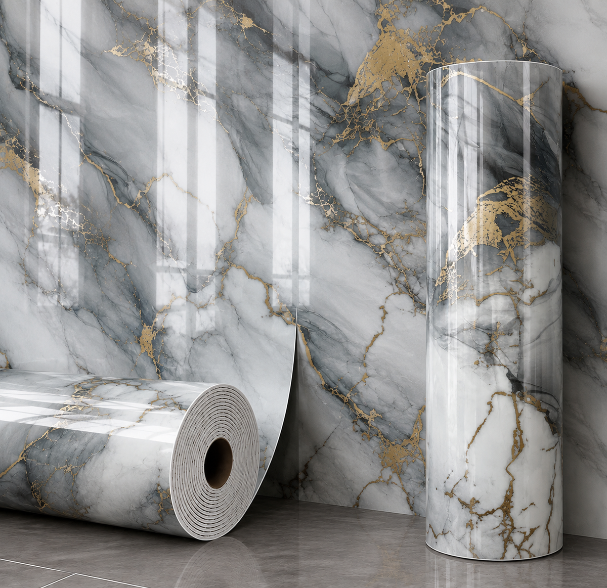 (PACK X4) Rollos Símil Mármol Autoadhesivos pared 2.80 x 1.20m