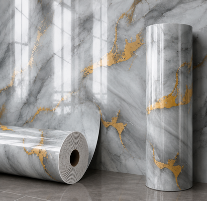 (PACK X4) Rollos Símil Mármol Autoadhesivos pared 2.80 x 1.20m