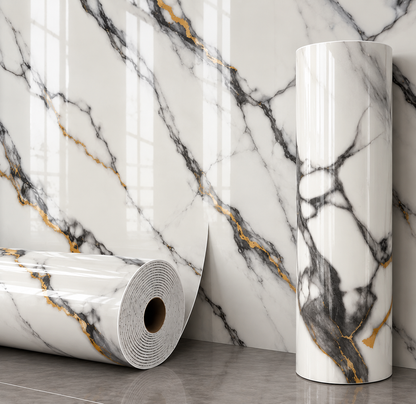 (PACK X4) Rollos Símil Mármol Autoadhesivos pared 2.80 x 1.20m