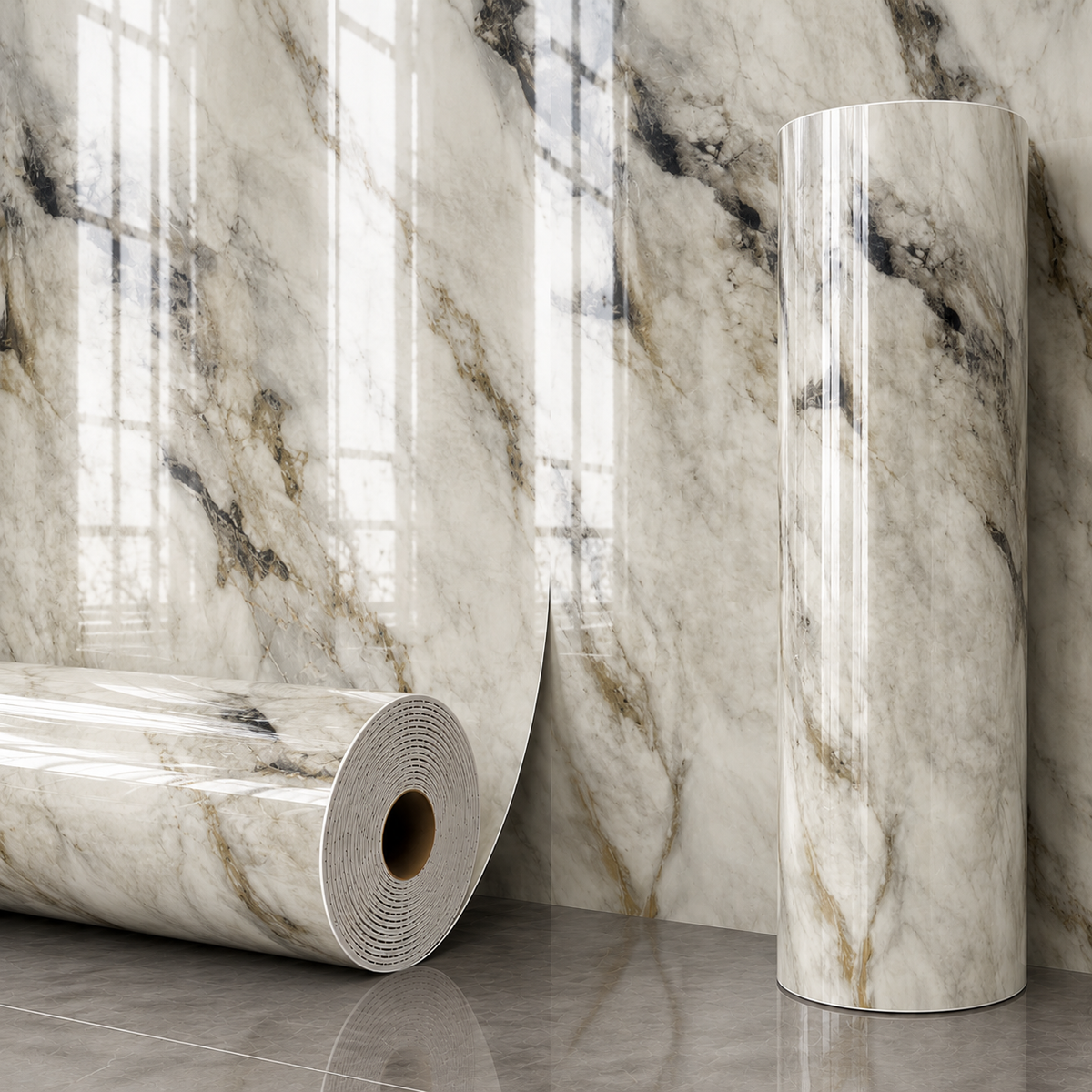 (PACK X4) Rollos Símil Mármol Autoadhesivos pared 2.80 x 1.20m