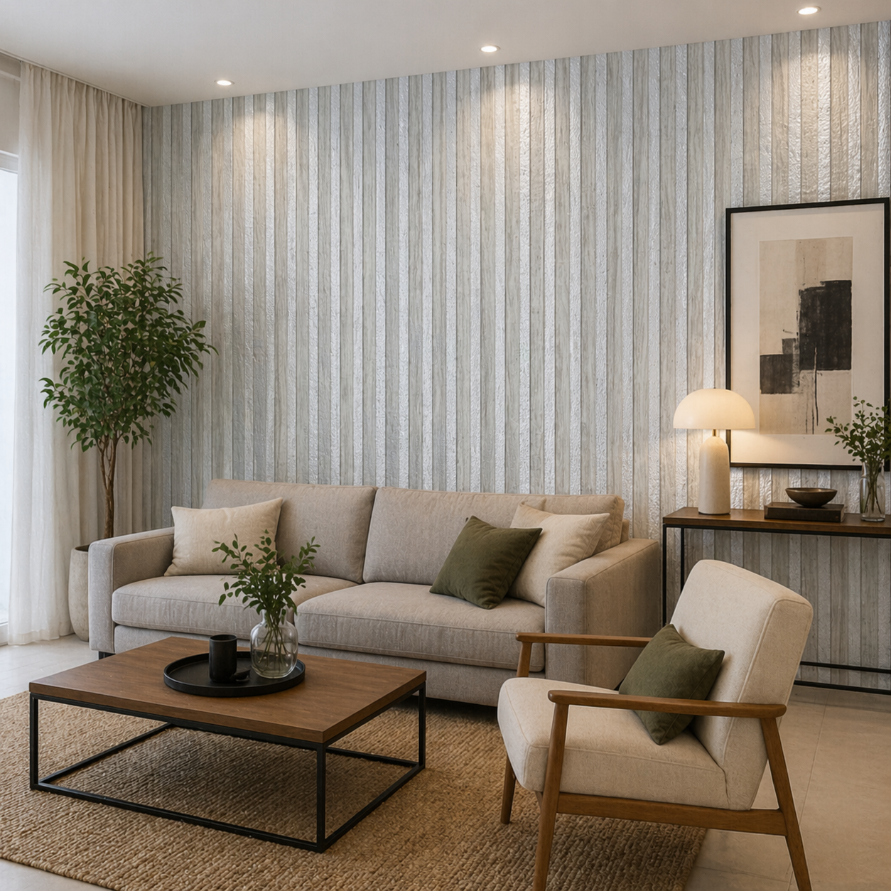 Placas Autoadhesivas WPC 3 Para Pared 67x67cm – Revestimiento Decorativo Impermeable, Fácil Instalación, Diseño Moderno Madera y Elegante Para Living, Dormitorio y Fondos TV