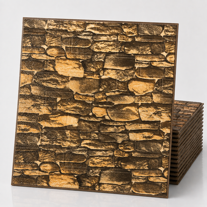 (PACK X20) Placas Autoadhesivas 3D Pared Símil Piedra 70x77cm 3mm