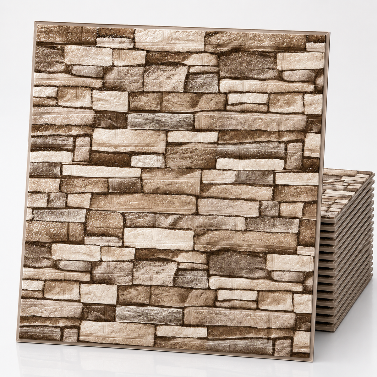 (PACK X20) Placas Autoadhesivas 3D Pared Símil Piedra 70x77cm 3mm