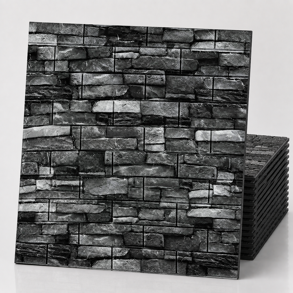 (PACK X20) Placas Autoadhesivas 3D Pared Símil Piedra 70x77cm 3mm