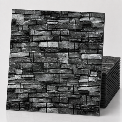 (PACK X20) Placas Autoadhesivas 3D Pared Símil Piedra 70x77cm 3mm