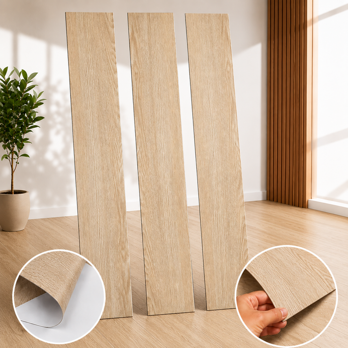 Piso Vinílico Autoadhesivo Listón DC3 91.4x15.2cm – Revestimiento Impermeable PVC, Fácil Instalación, Diseño Simil Madera y Decorativo Para Living, Dormitorio y Cocina