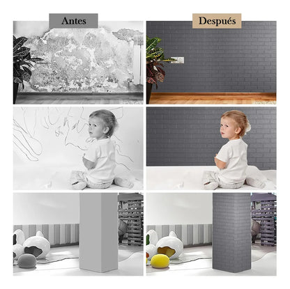 PLACAS AUTOADHESIVAS PARED GRIS 5mm