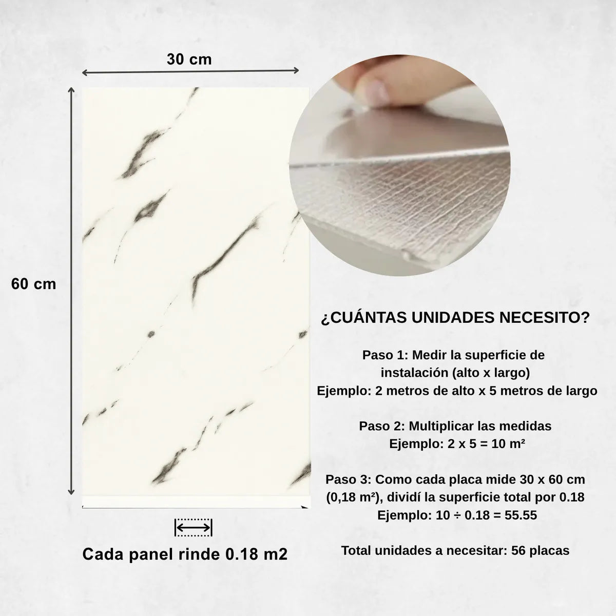 PLACAS AUTOADHESIVAS PARED MÁRMOL S1