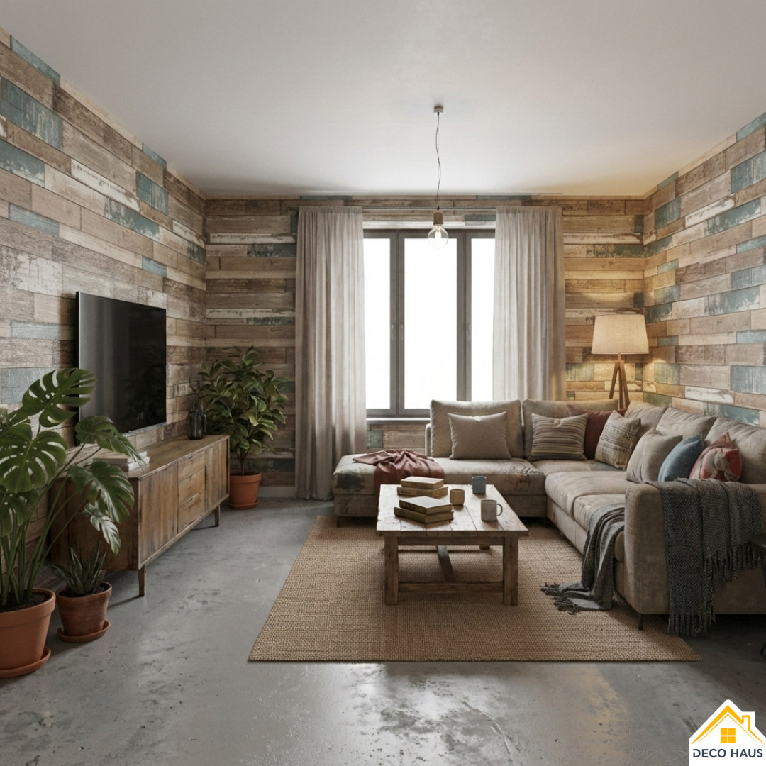 Placas Autoadhesivas Madera M6 Para Pared 70x70cm 5mm – Revestimiento Impermeable de PVC, Fácil Instalación, Textura Simil Madera, Recortable y Decorativo Para Living, Dormitorio y Oficina