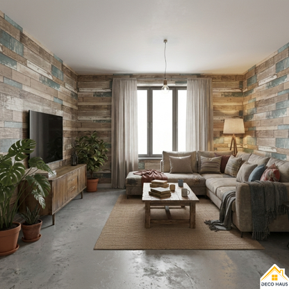 Placas Autoadhesivas Madera M6 Para Pared 70x70cm 5mm – Revestimiento Impermeable de PVC, Fácil Instalación, Textura Simil Madera, Recortable y Decorativo Para Living, Dormitorio y Oficina