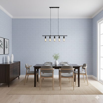 Placas Autoadhesivas 3D Color Celeste Para Pared 70x77cm 5mm – Revestimiento Impermeable de PVC, Fácil Instalación, Textura Tipo Ladrillo, Recortable y Decorativo Para Cocina, Living y Dormitorio