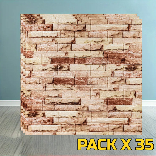 PLACAS AUTOADHESIVAS PARED PIEDRA P3 PACK X 35
