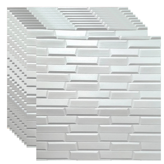 PLACAS AUTOADHESIVAS PARED LISTÓN BLANCO 5mm