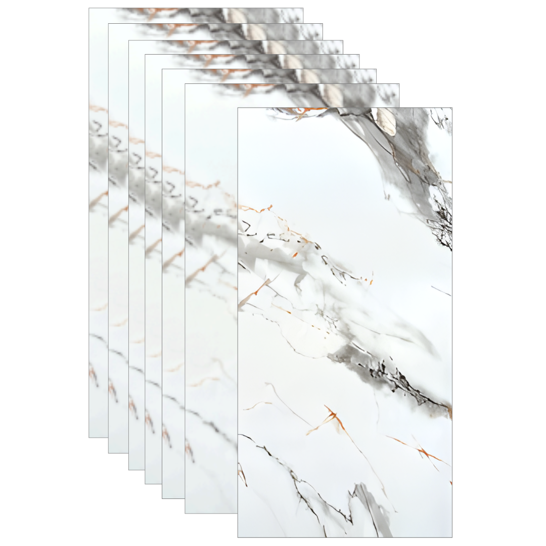Placas Autoadhesivas Mármol S18 Para Pared 60x30cm 2.5mm – Revestimiento Impermeable de PVC, Fácil Instalación, Diseño Simil Mármol HD, Recortable y Decorativo Para Baños, Cocinas y Living