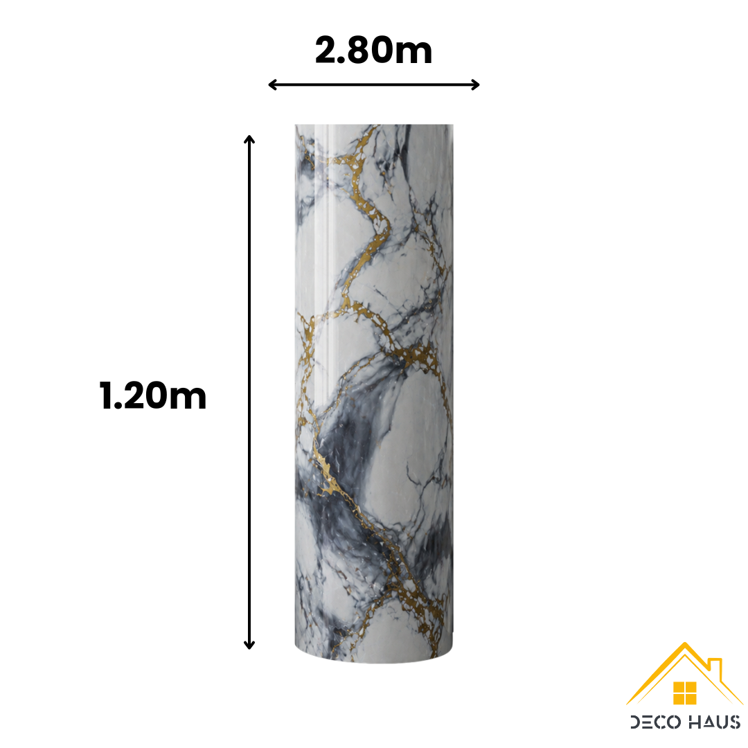 Rollo Mármol Autoadhesivo R7 1.20x2.80m – Revestimiento PVC Impermeable, Fácil Instalación, Diseño Simil Mármol HD y Decorativo Para Baños, Cocinas y Living