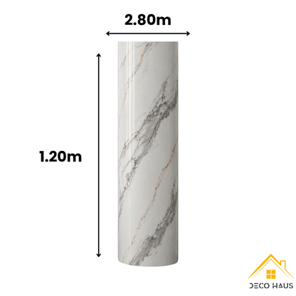 Rollo Mármol Autoadhesivo R1 1.20x2.80m – Revestimiento PVC Impermeable, Fácil Instalación, Diseño Simil Mármol HD y Decorativo Para Baños, Cocinas y Living