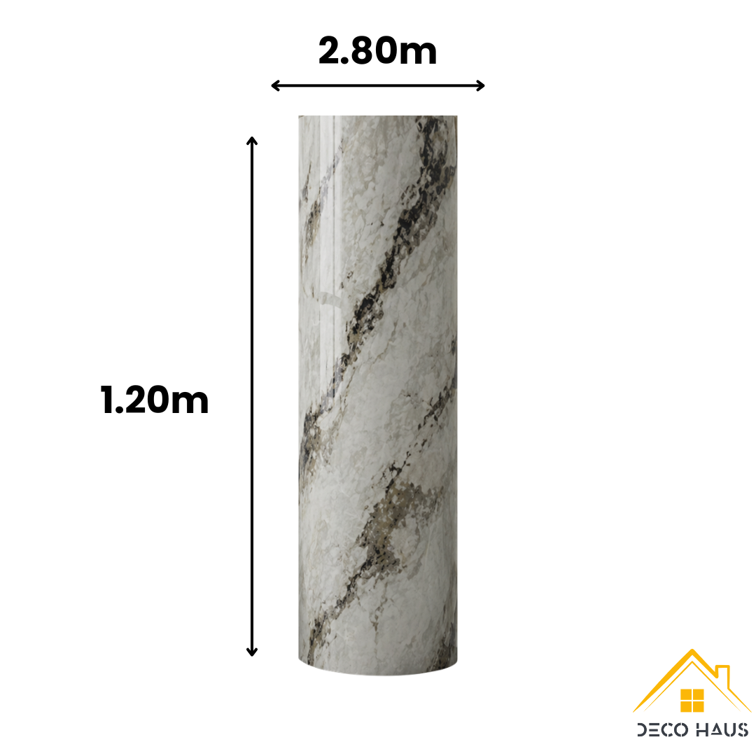 Rollo Mármol Autoadhesivo R3 1.20x2.80m – Revestimiento PVC Impermeable, Fácil Instalación, Diseño Simil Mármol HD y Decorativo Para Baños, Cocinas y Living