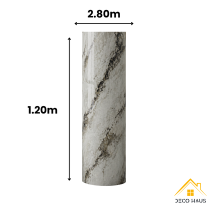 Rollo Mármol Autoadhesivo R3 1.20x2.80m – Revestimiento PVC Impermeable, Fácil Instalación, Diseño Simil Mármol HD y Decorativo Para Baños, Cocinas y Living
