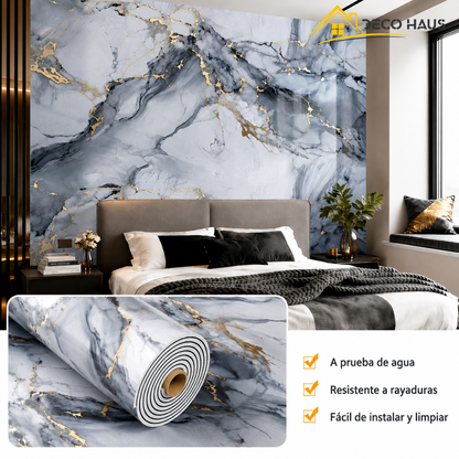 Rollo Mármol Autoadhesivo R4 1.20x2.80m – Revestimiento PVC Impermeable, Fácil Instalación, Diseño Simil Mármol HD y Decorativo Para Baños, Cocinas y Living