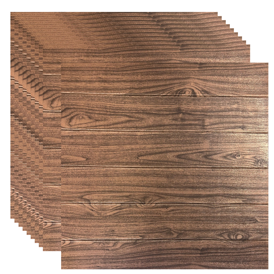 Placas Autoadhesivas Madera M3 Para Pared 70x70cm 5mm – Revestimiento Impermeable de PVC, Fácil Instalación, Textura Simil Madera, Recortable y Decorativo Para Living, Dormitorio y Oficina
