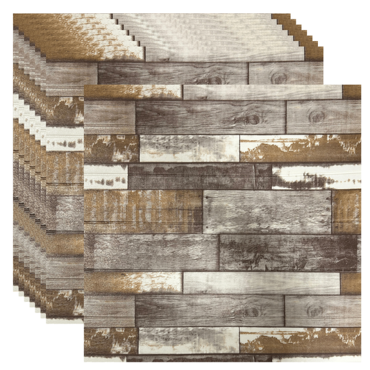 Placas Autoadhesivas Madera M1 Para Pared 70x70cm 5mm – Revestimiento Impermeable de PVC, Fácil Instalación, Textura Simil Madera, Recortable y Decorativo Para Living, Dormitorio y Oficina