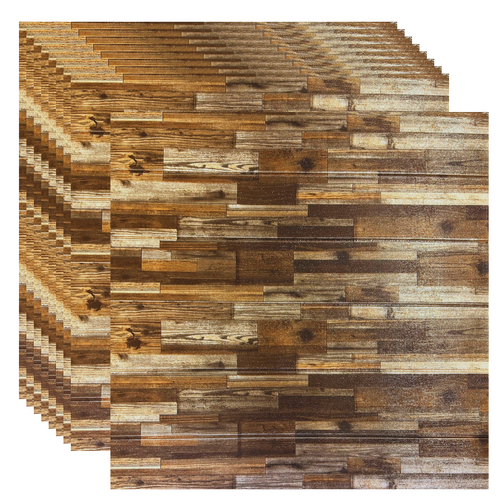 Placas Autoadhesivas Madera M2 Para Pared 70x70cm 5mm – Revestimiento Impermeable de PVC, Fácil Instalación, Textura Simil Madera, Recortable y Decorativo Para Living, Dormitorio y Oficina